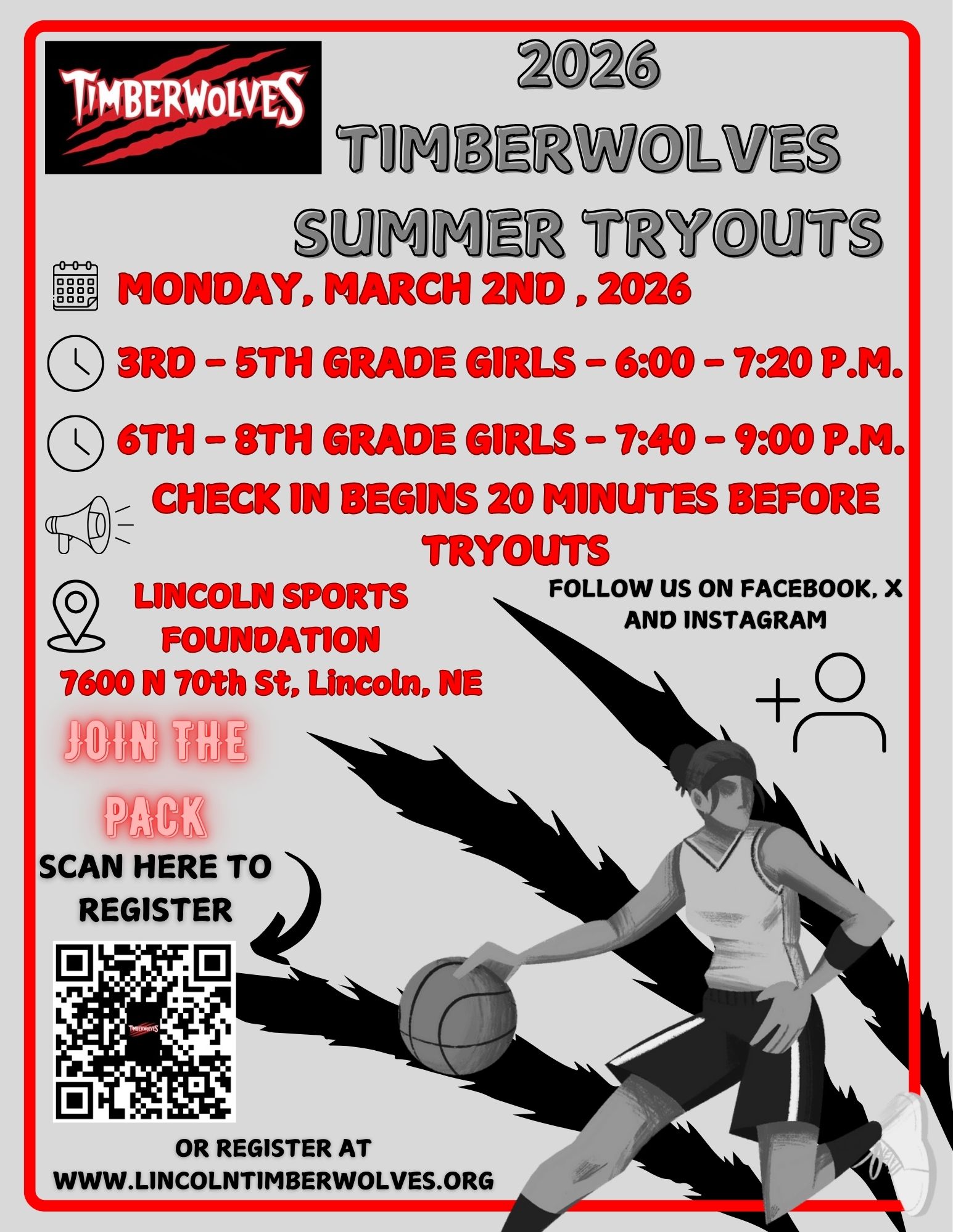 Beige Red Illustrated Basketball Tournament Flyer (2)